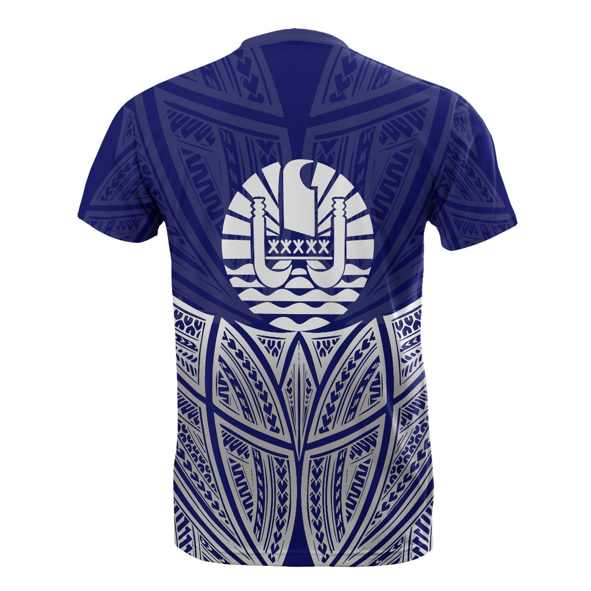 Tahiti Polynesian T Shirt Blue Pride Map and Seal - Polynesian Pride