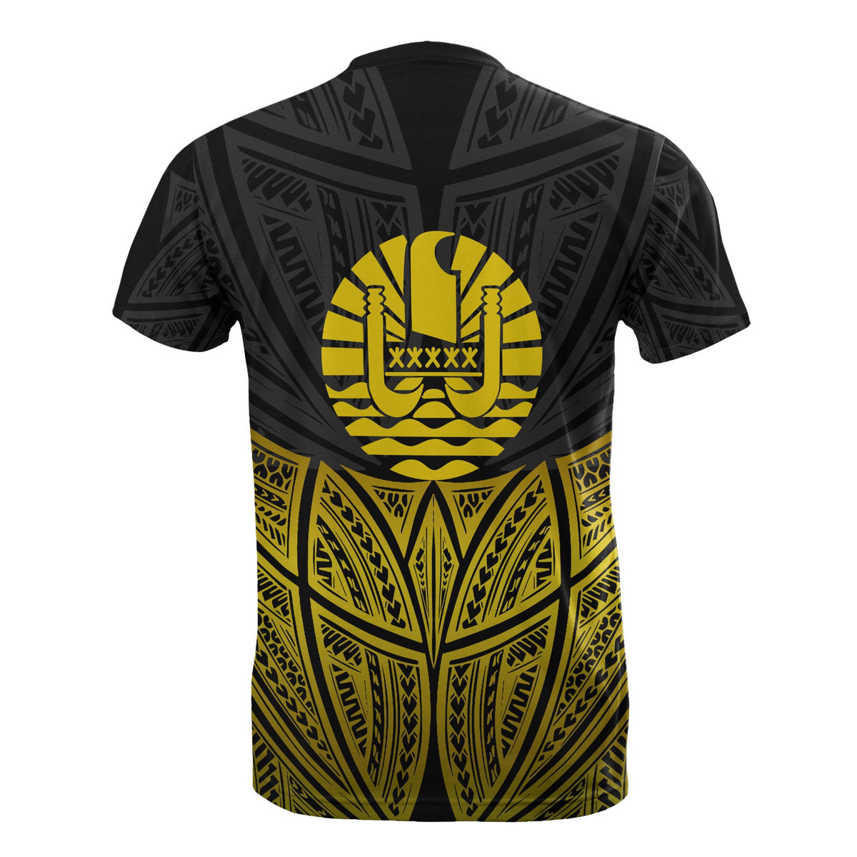 Tahiti Polynesian T Shirt Gold Pride Map and Seal - Polynesian Pride