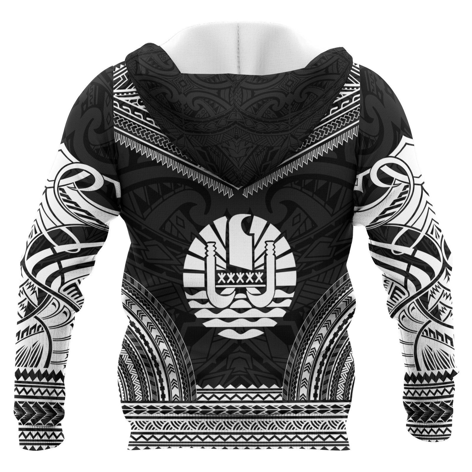 Tahiti Polynesian Chief Custom Hoodie Black Version Unisex Black - Polynesian Pride
