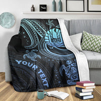 Tahiti Custom Personalised Premium Blanket - Blue Turtle - Polynesian Pride