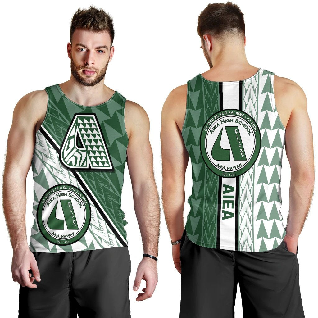 Hawaii Men's Tank Top - Aiea High Men's Tank Top - Energetic - AH Green - Polynesian Pride