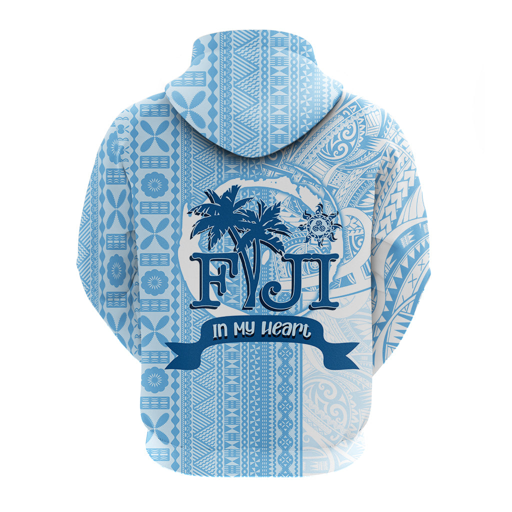 Fiji Tapa Pattern with Hibiscus Hoodie Fiji In My Heart LT7 - Polynesian Pride