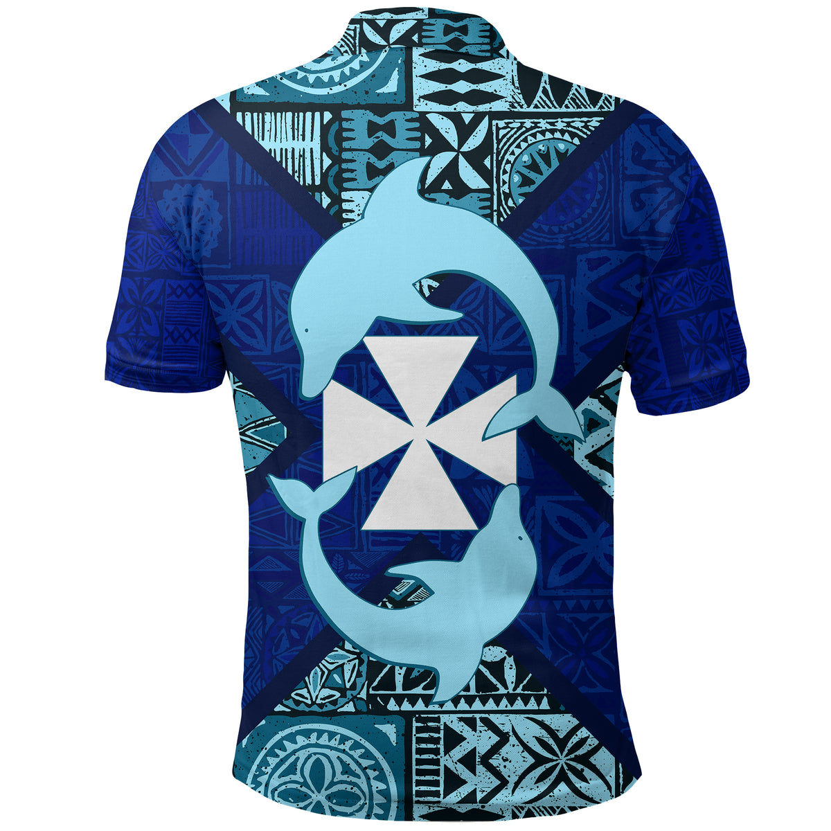 Uvea mo Futuna Dolphin Tapa Tribal Pattern Polo Shirt LT7 - Polynesian Pride