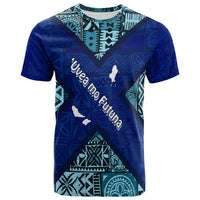 Uvea mo Futuna Dolphin Tapa Tribal Pattern T Shirt LT7 Navy - Polynesian Pride