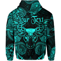 Custom Taurus Zodiac Polynesian Hoodie Unique Style Turquoise LT8 - Polynesian Pride