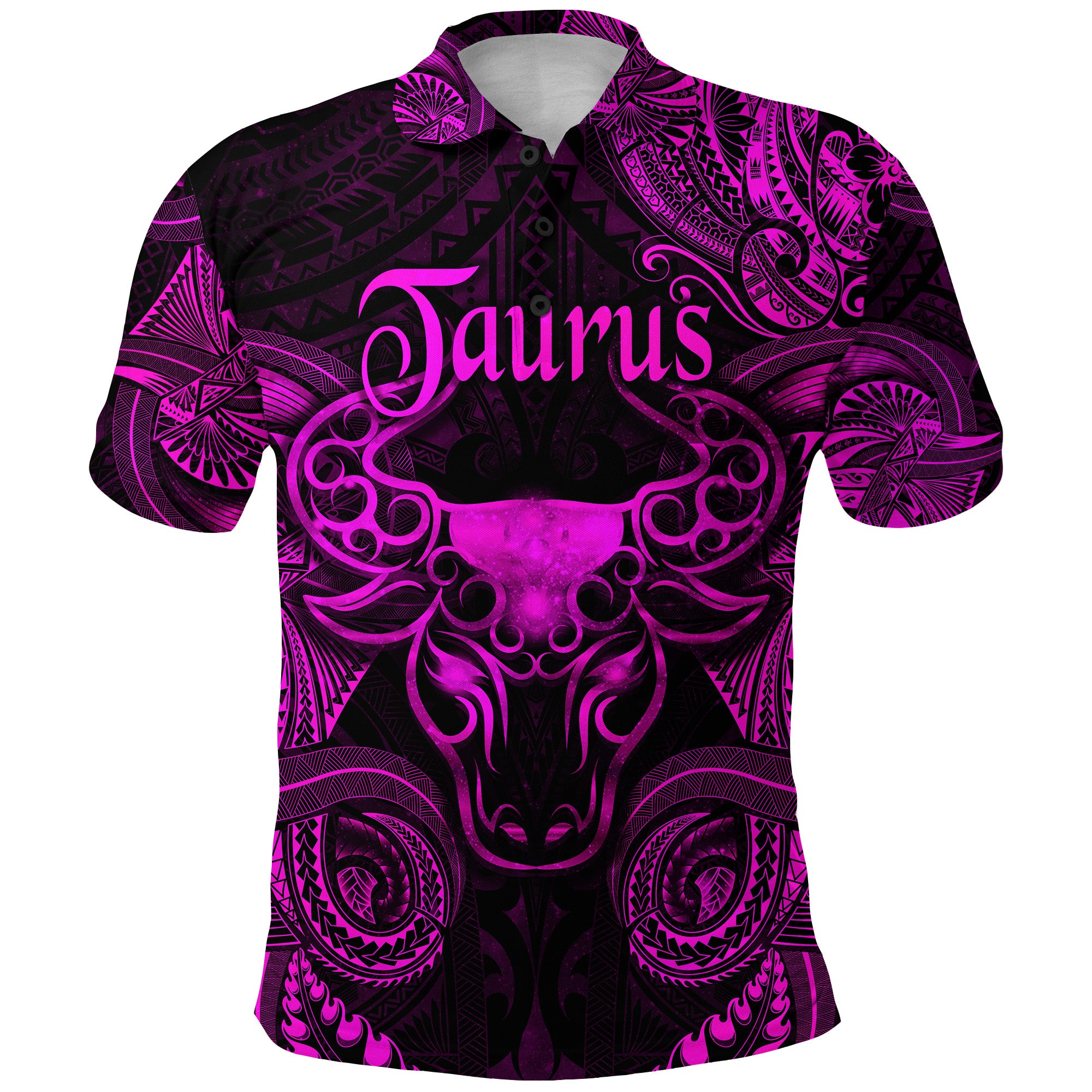 Taurus Zodiac Polynesian Polo Shirt Unique Style Pink LT8 - Polynesian Pride