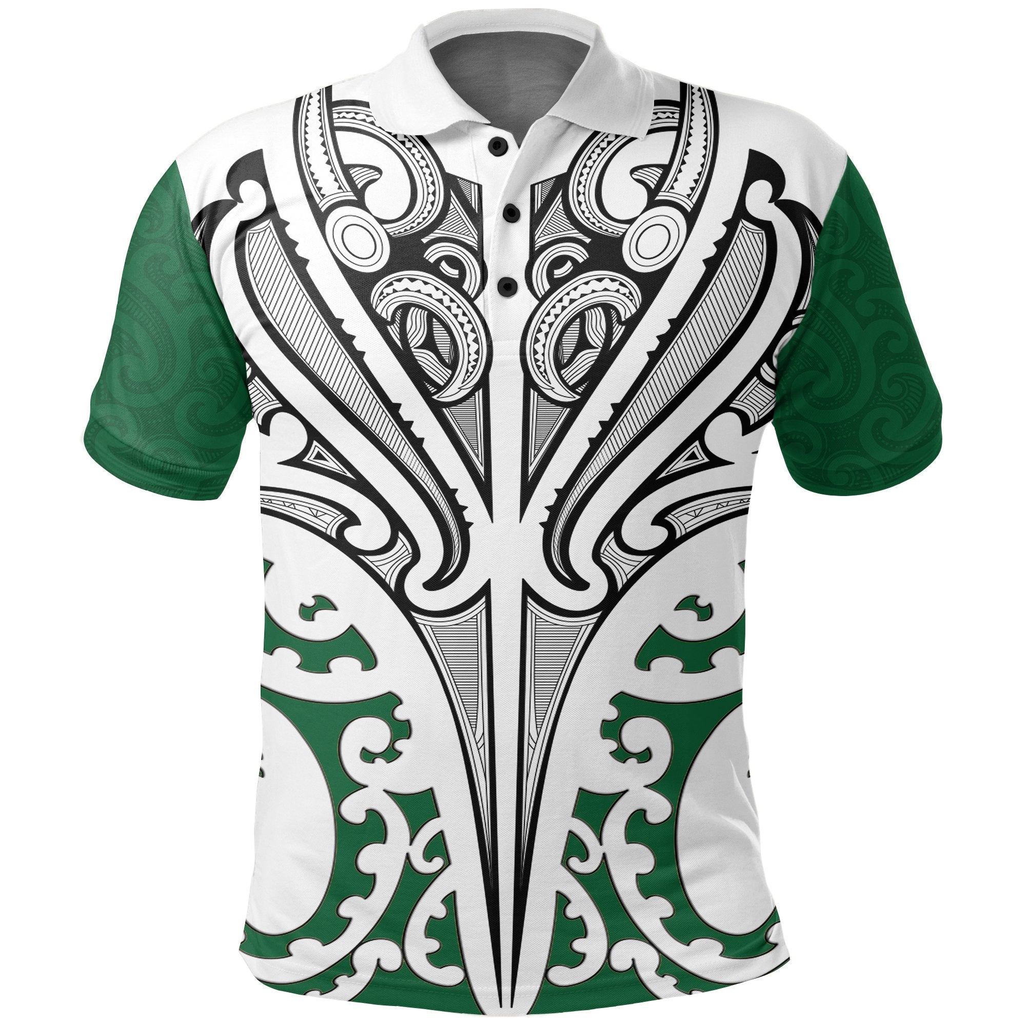 New Zealand Maori Polo Shirt, Te Manaia Tattoo Golf Shirts Unisex Black - Polynesian Pride