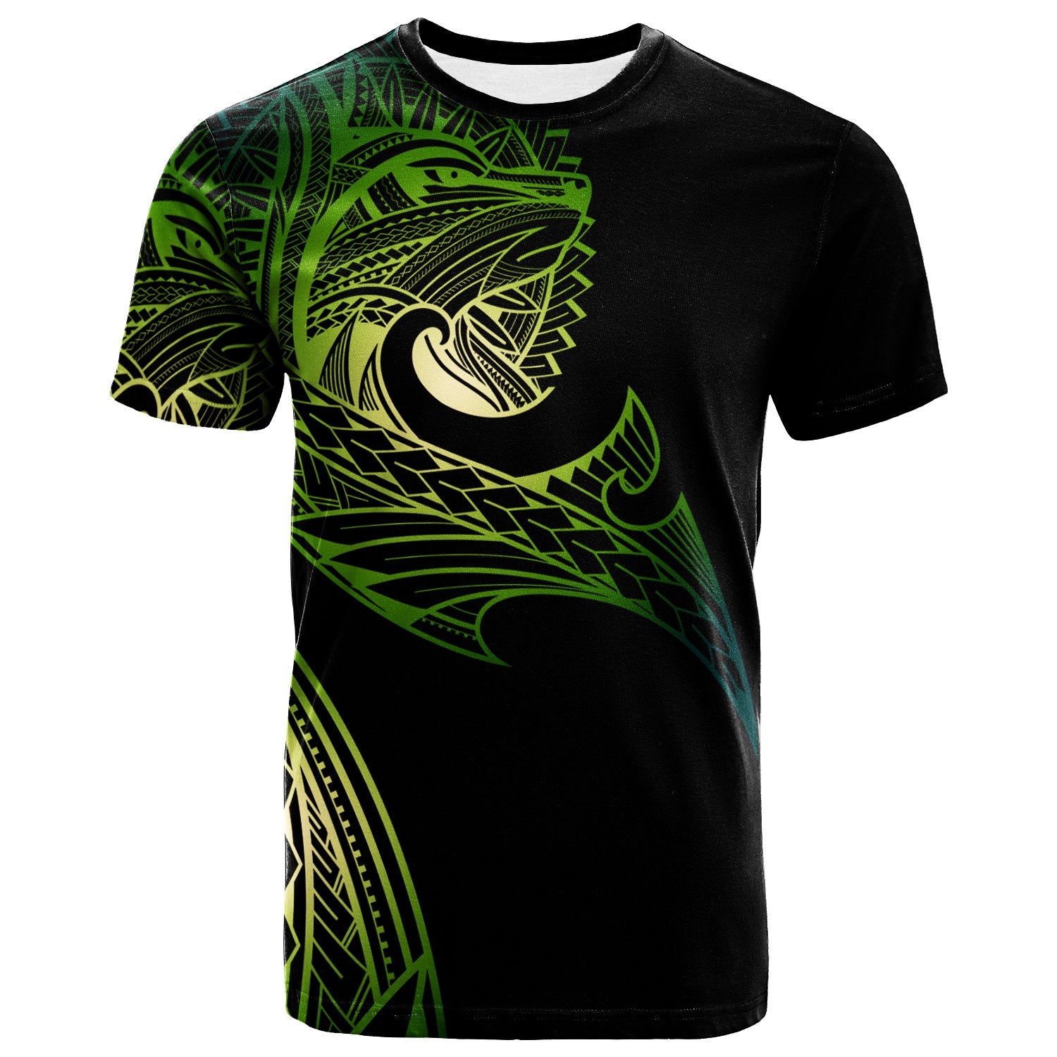 Polynesian T Shirt Leader Wolf Is You Gradient Color Unisex Black - Polynesian Pride