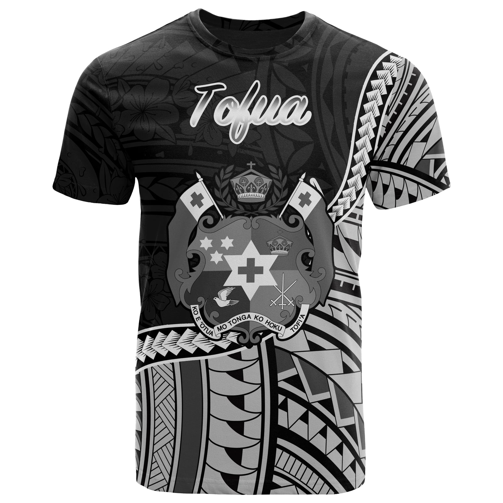 Tonga T Shirt Tofua Polynesian Patterns Unisex Black - Polynesian Pride