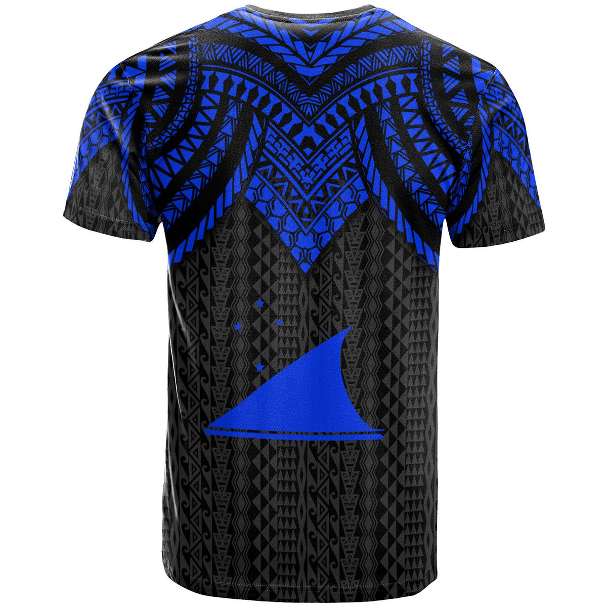 Tokelau T Shirt Polynesian Armor Style Blue - Polynesian Pride