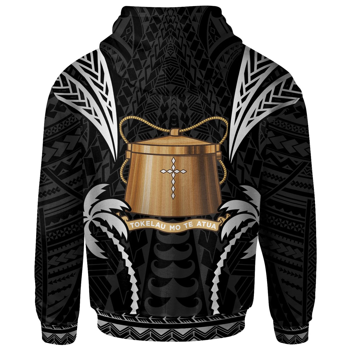 Tokelau Zip up Hoodie Blood Runs Through My Veins Style Black - Polynesian Pride