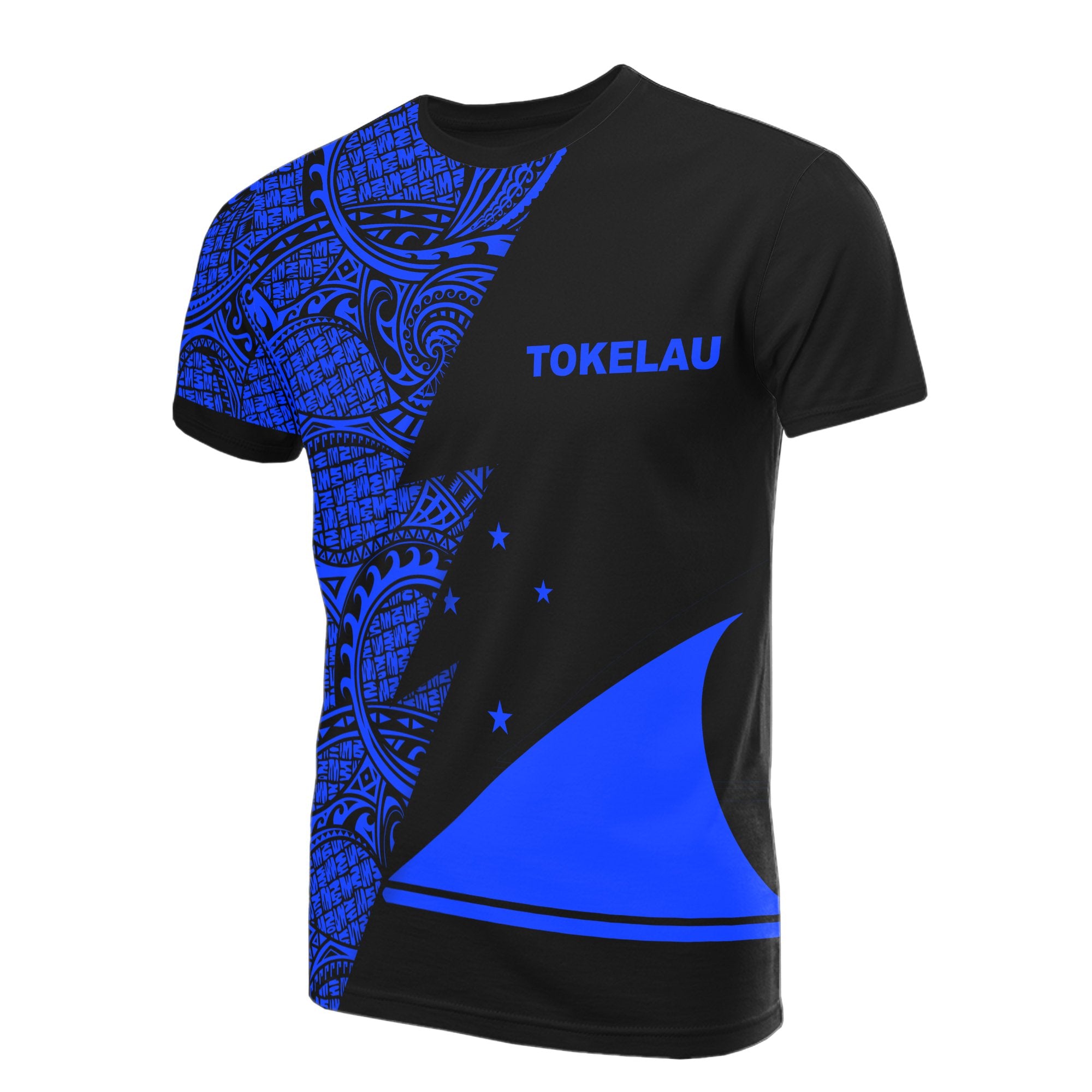 Tokelau T Shirt Polynesian Patter Blue Flash Style Unisex Blue - Polynesian Pride