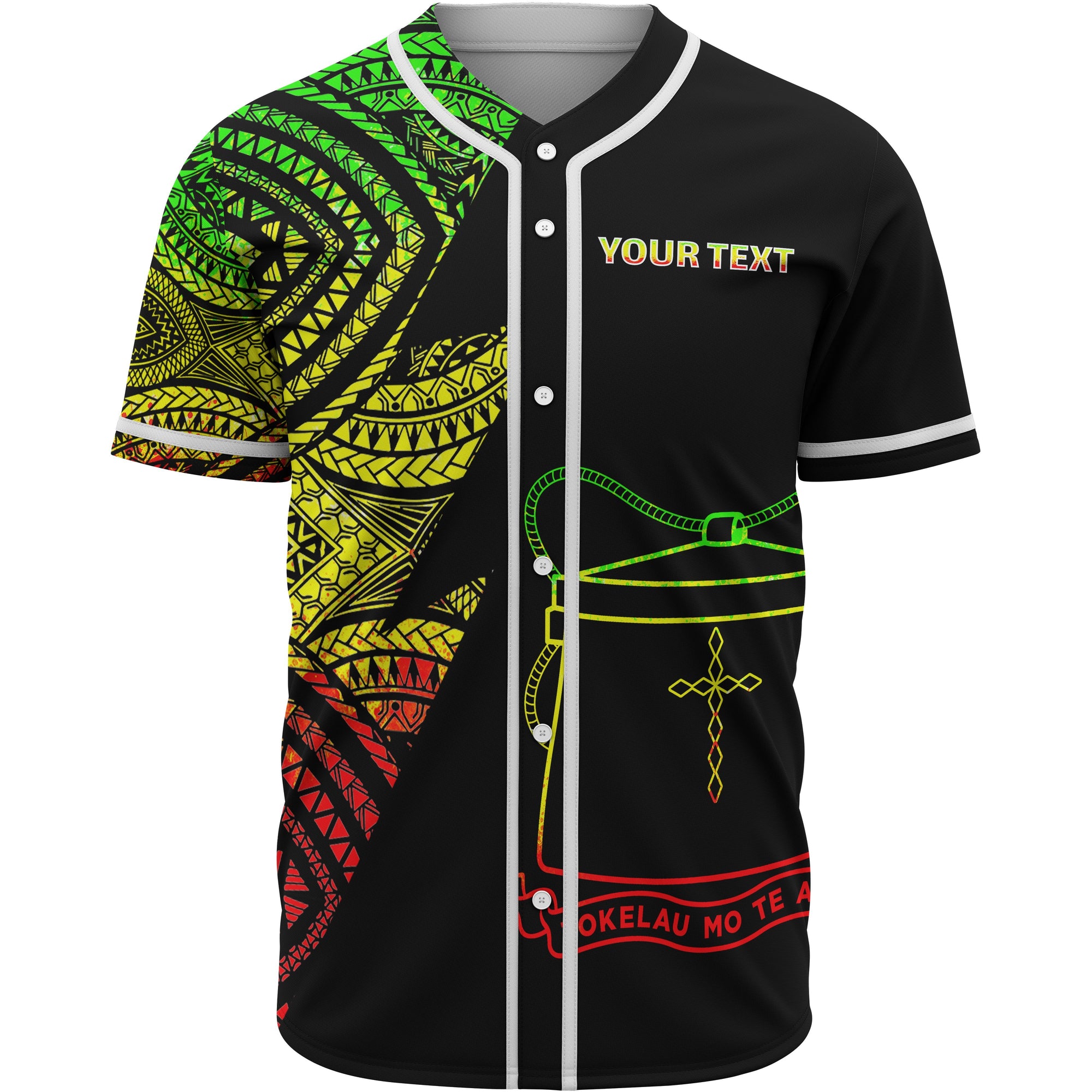 Tokelau Custom Personalized Baseball Shirt - Flash Style Reggae Unisex Reggae - Polynesian Pride