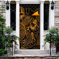 Tokelau Door Cover Turtle Hibiscus Gold Gold - Polynesian Pride