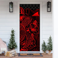 Tokelau Door Cover Turtle Hibiscus Red - Polynesian Pride