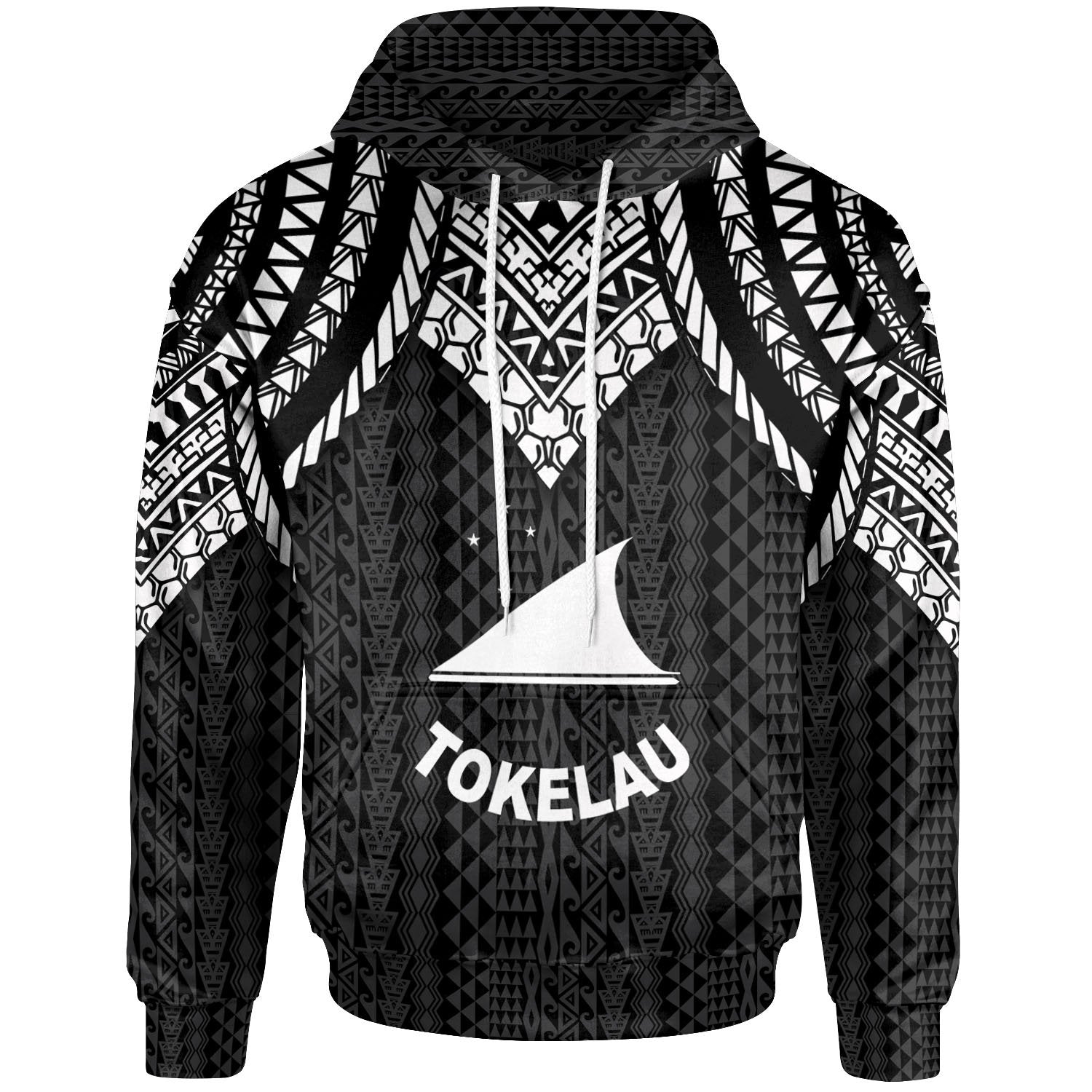 Tokelau Hoodie Polynesian Armor Style Black Unisex Black - Polynesian Pride