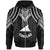 Tokelau Zip up Hoodie Polynesian Armor Style Black Unisex Black - Polynesian Pride