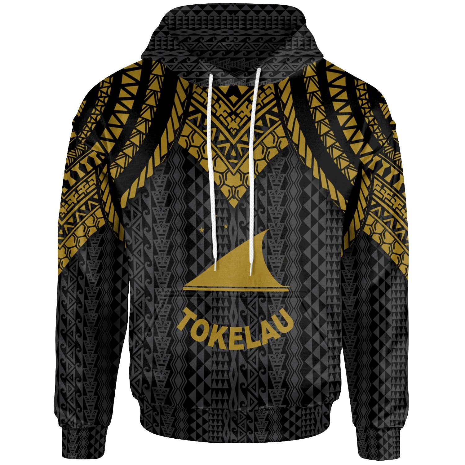 Tokelau Hoodie Polynesian Armor Style Gold Unisex Gold - Polynesian Pride
