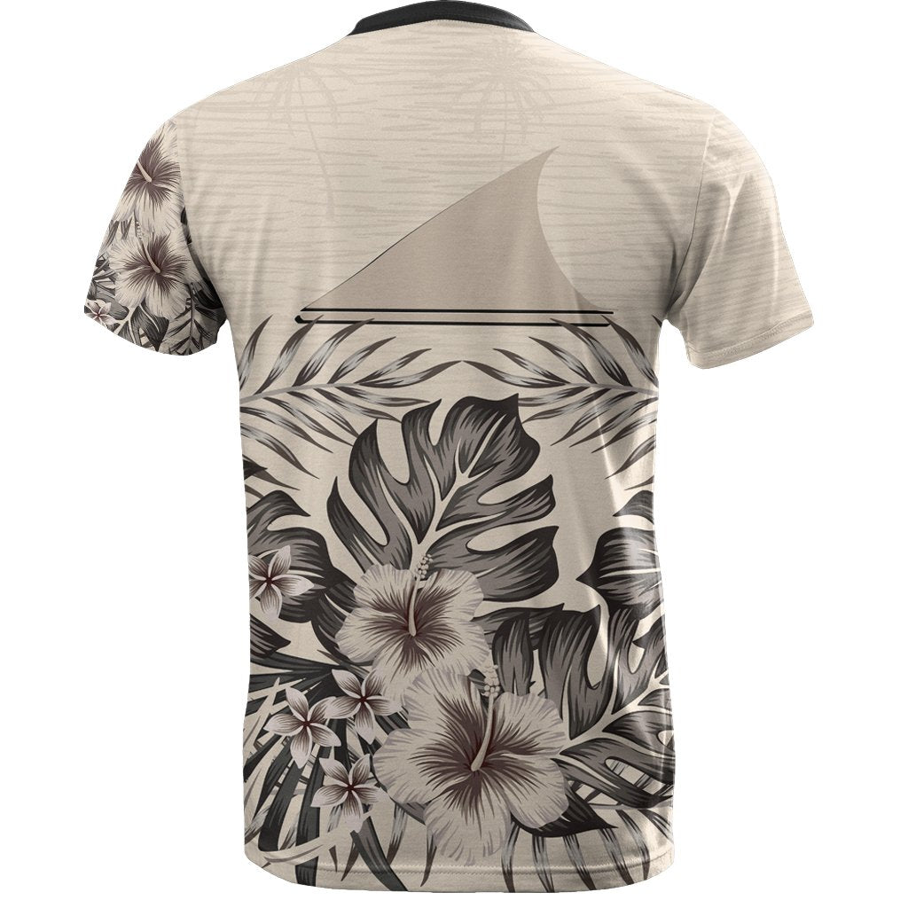 Tokelau T Shirt Tokelauan FLag Beige Hibiscus - Polynesian Pride