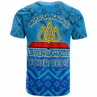 Tonga Custom T Shirt Lavengamalie College Logo With Tropical Flowers T Shirt LT10 - Polynesian Pride
