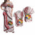 Polynesian Couple Outfits Tonga Emancipation Day Matching Dress and Hawaiian Shirt Kupesi Pattern No.2 White LT9 White - Polynesian Pride