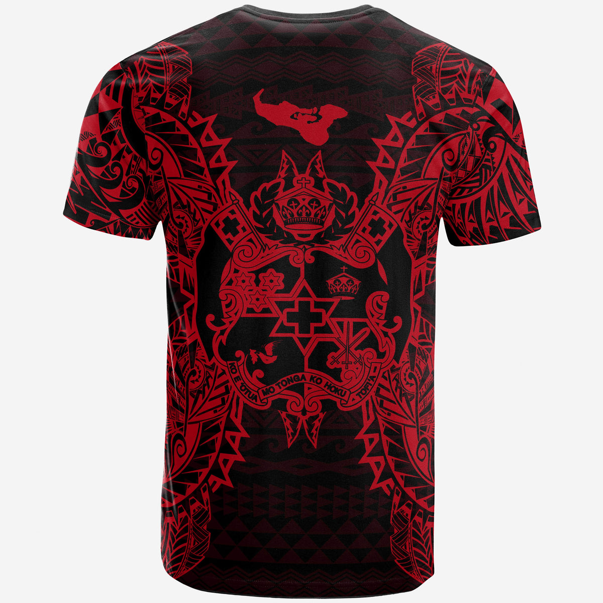 Tonga T Shirt Tonga Coat of Arms Map Polynesian Tattoo Red - Polynesian Pride