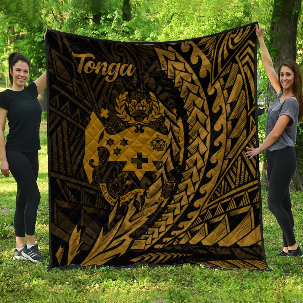 Tonga Premium Quilt - Wings Style Black - Polynesian Pride