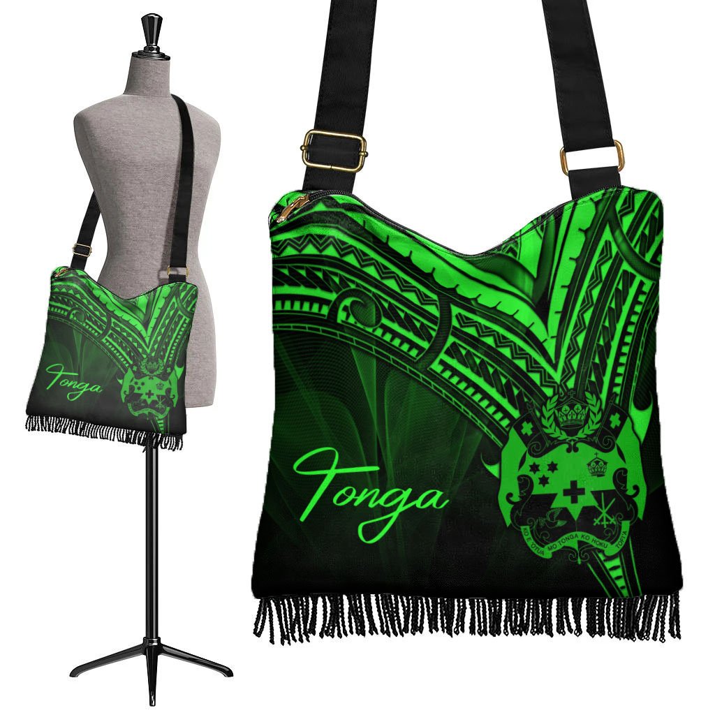 Tonga Boho Handbag - Green Color Cross Style - Polynesian Pride