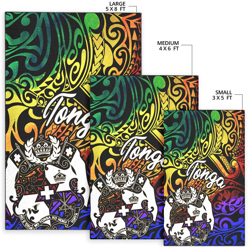 Tonga Area Rug - Rainbow Polynesian Pattern - Polynesian Pride