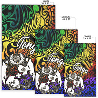 Tonga Area Rug - Rainbow Polynesian Pattern - Polynesian Pride