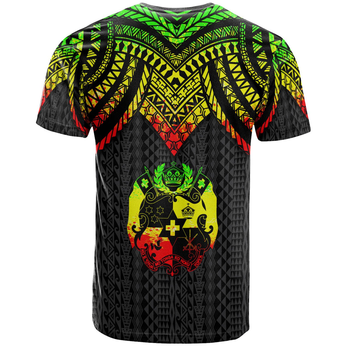 Tonga Custom T Shirt Polynesian Armor Style Reagge - Polynesian Pride