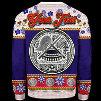 American Samoa Custom Personalised Christmas Sweater - Santa Claus Polynesian Tattoo - Polynesian Pride