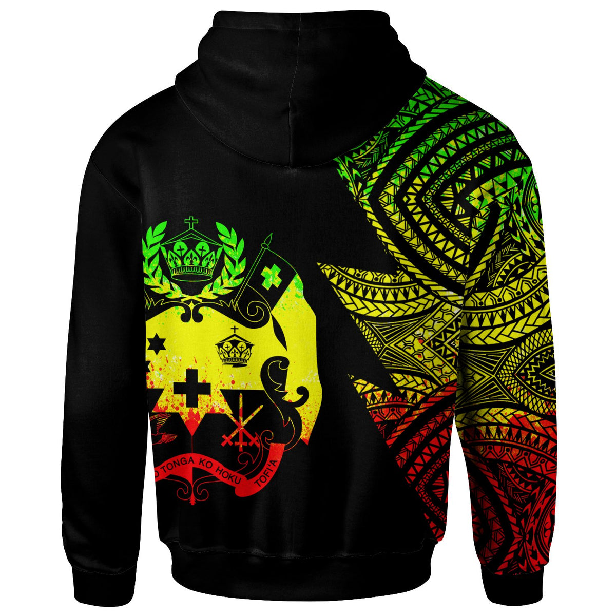 Tonga Custom Personalized Zip up Hoodie Flash Style Reggae - Polynesian Pride