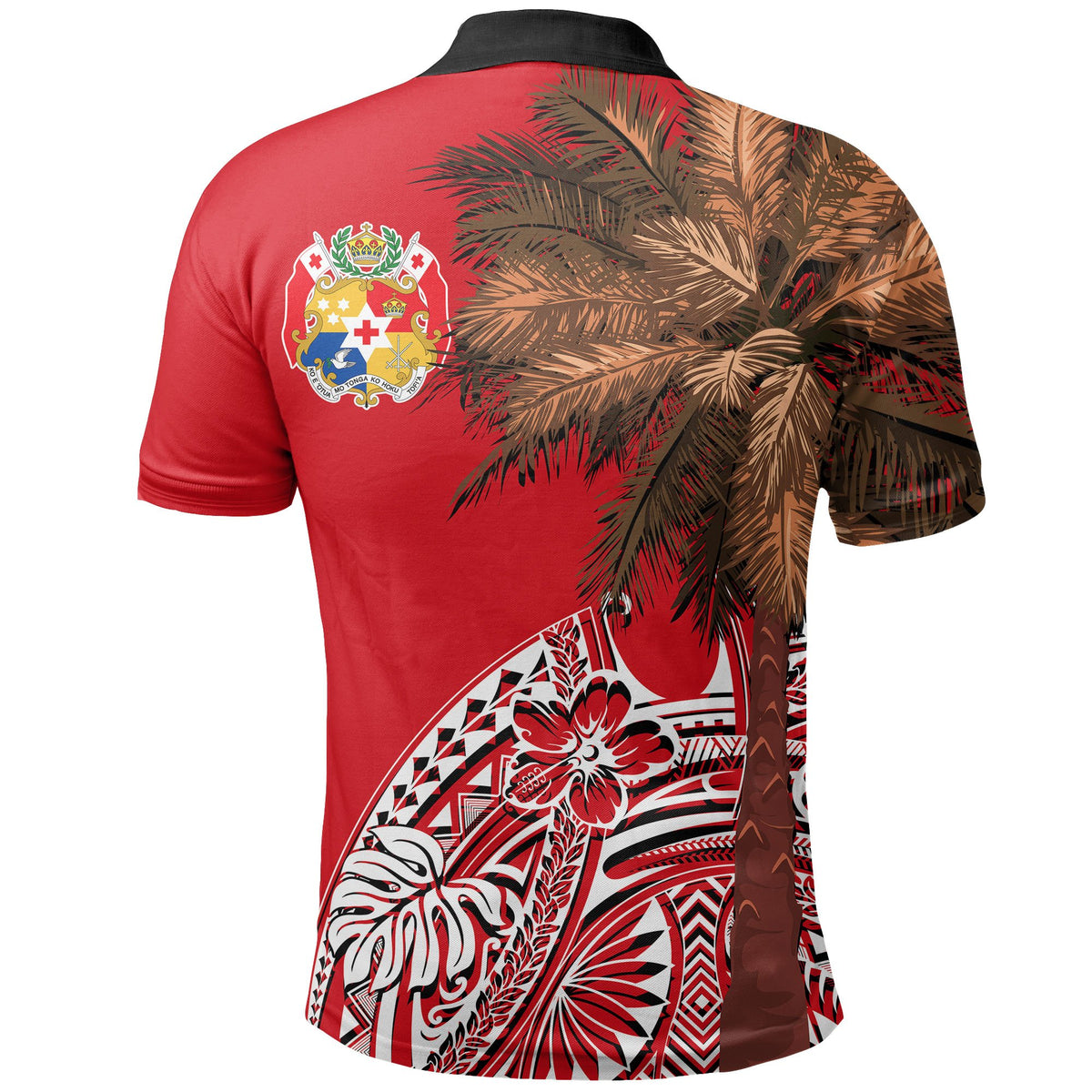 Tonga Polo Shirt Polynesian Palm Tree Flag - Polynesian Pride