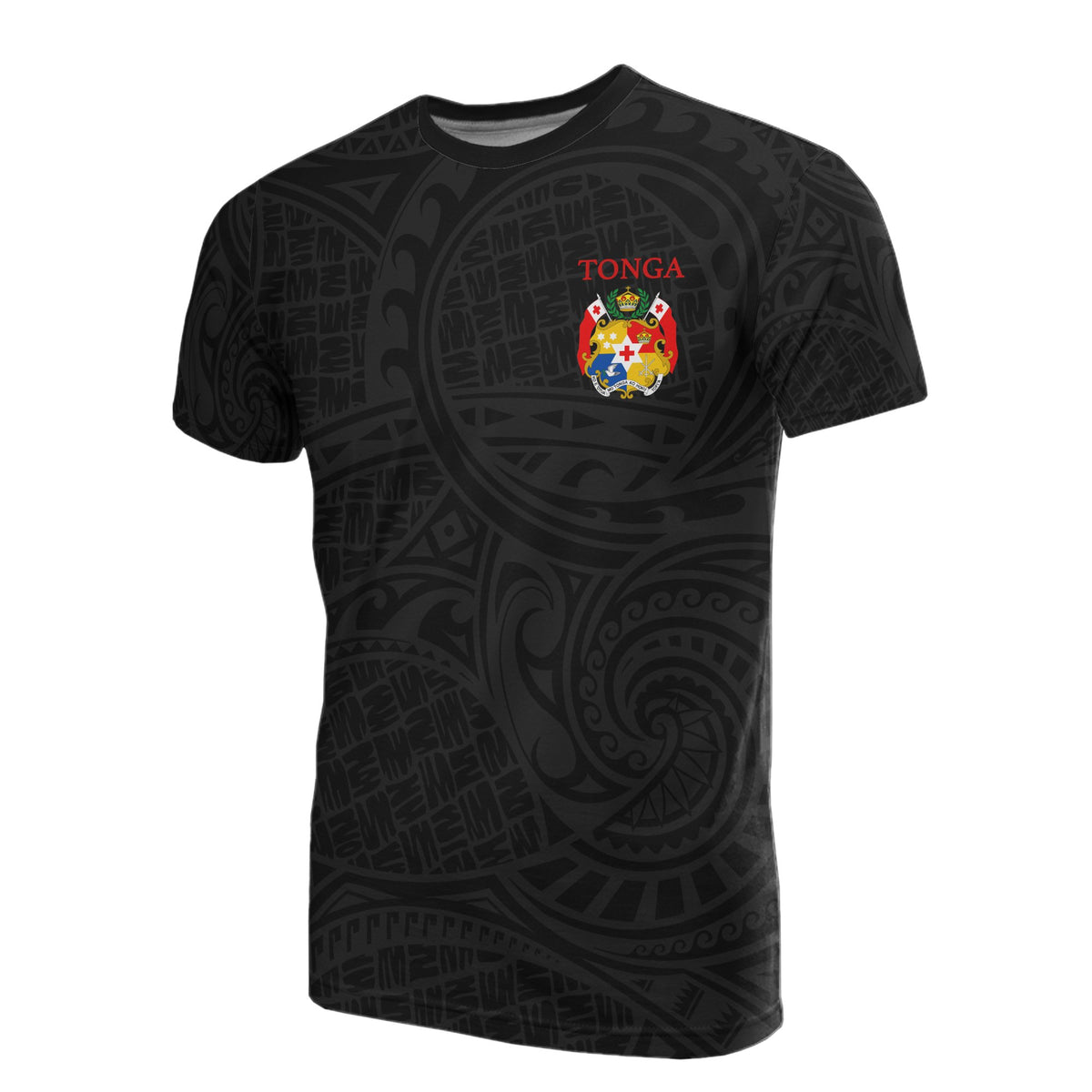 Tonga All Over Print T Shirt Tonga Flag Coat of Arms - Polynesian Pride