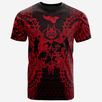 Tonga T Shirt Tonga Coat of Arms Map Polynesian Tattoo Red Unisex Gold - Polynesian Pride