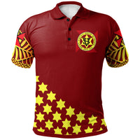 Tonga Custom Polo Shirt Tonga High School TapaTribal Pattern LT10 Red Yellow - Polynesian Pride