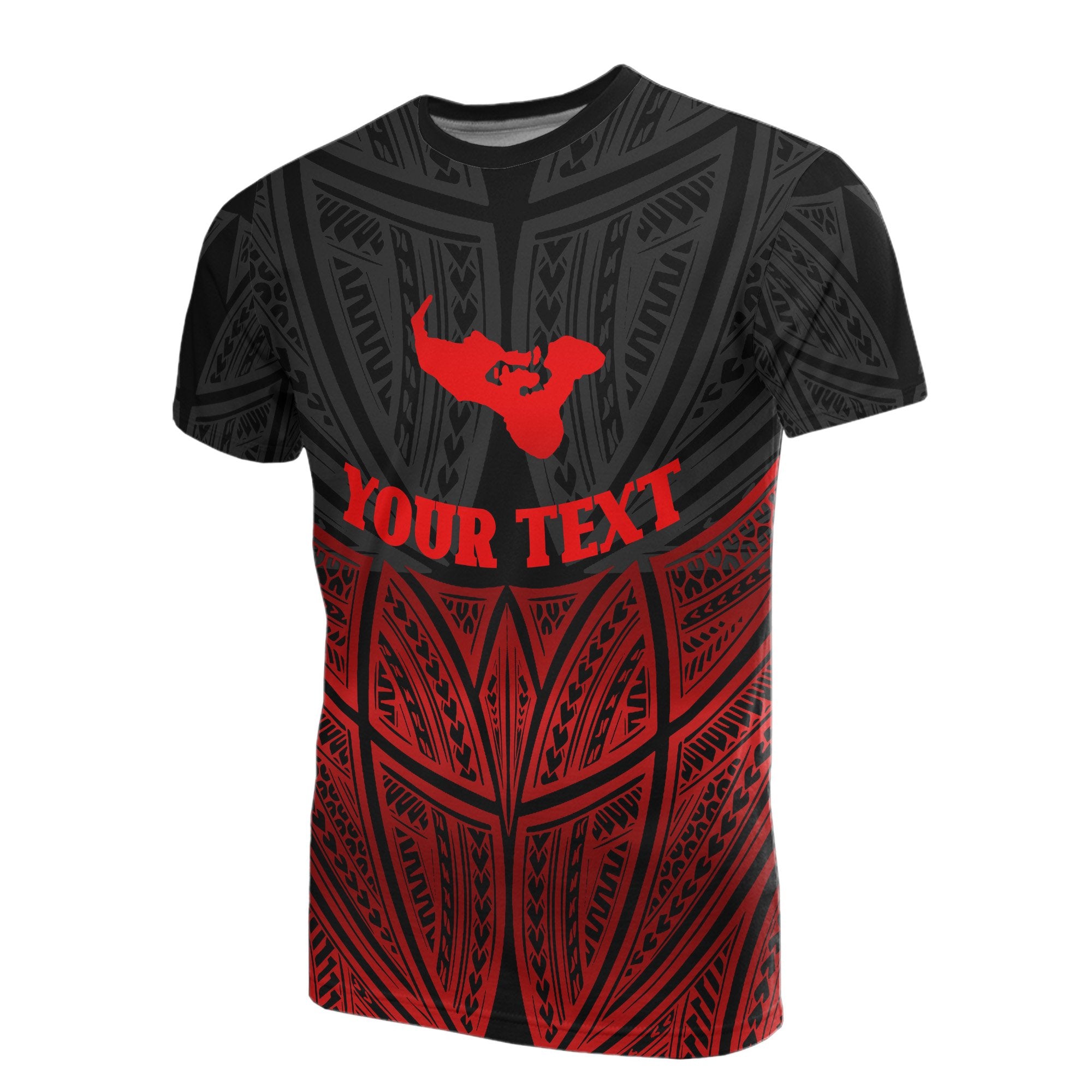 Tonga Polynesian Custom T Shirt Red Black Pride Map and Seal Unisex Red - Polynesian Pride