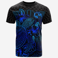 Tonga T Shirt Tonga Coat of Arms Turtle Hibiscus Blue Unisex Blue - Polynesian Pride