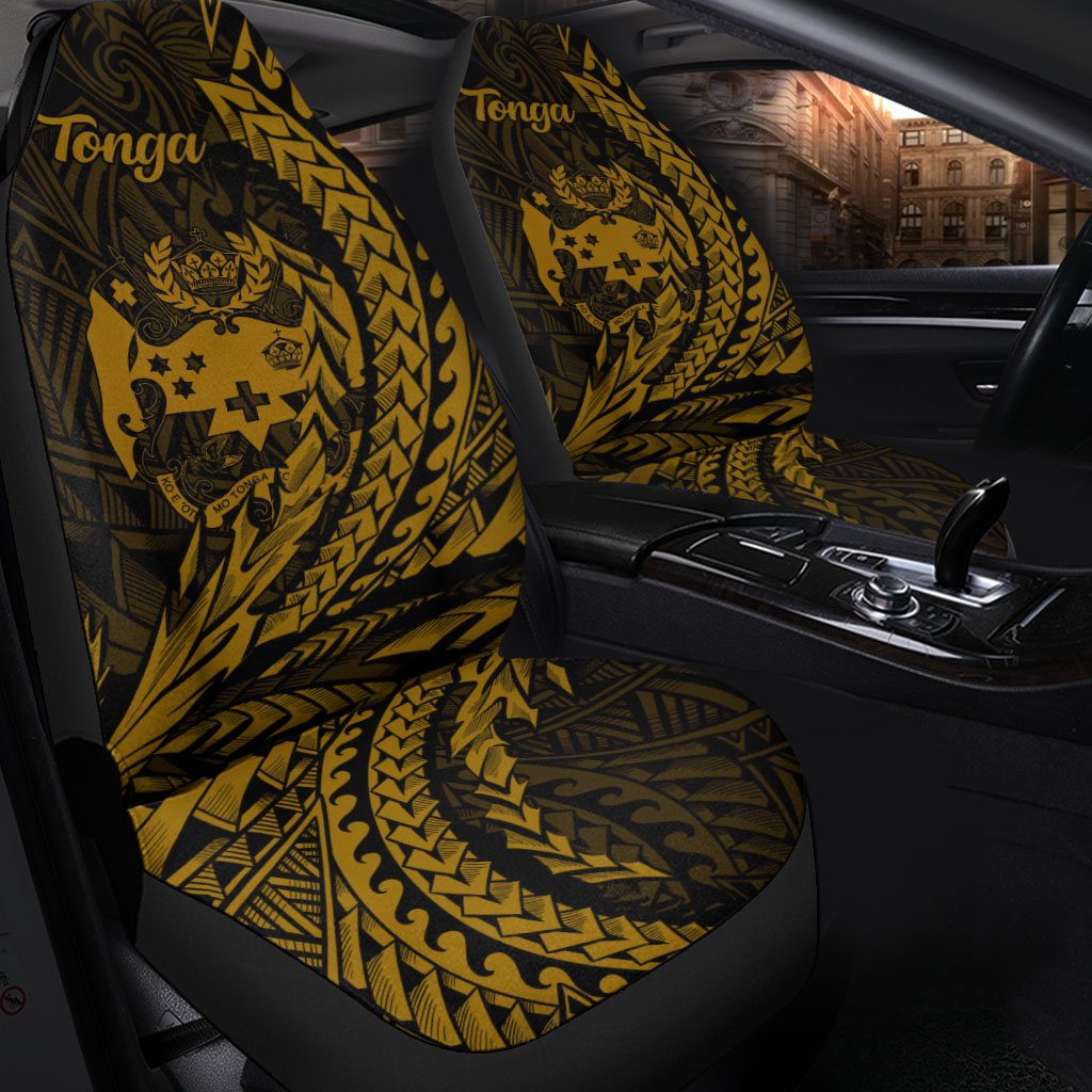 Tonga Car Seat Cover - Wings Style Universal Fit Black - Polynesian Pride