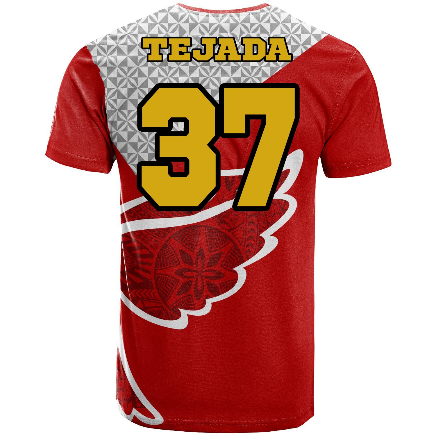 (TEJADA 37) Tonga Custom T Shirt Tonga Sport Unisex Red - Polynesian Pride