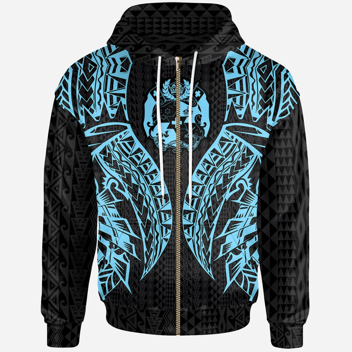 Tonga Zip up Hoodie Polynesian Lion Head Neon Style Unisex Neon - Polynesian Pride