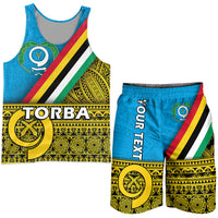 (Custom Personalised) Vanuatu Torba Province Day Combo Men Tank Top and Men Short Torba Flag Color Style LT9 Yellow - Polynesian Pride