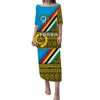 (Custom Personalised) Vanuatu Torba Province Day Puletasi Dress Torba Flag Color Style LT9 Long Dress Yellow - Polynesian Pride