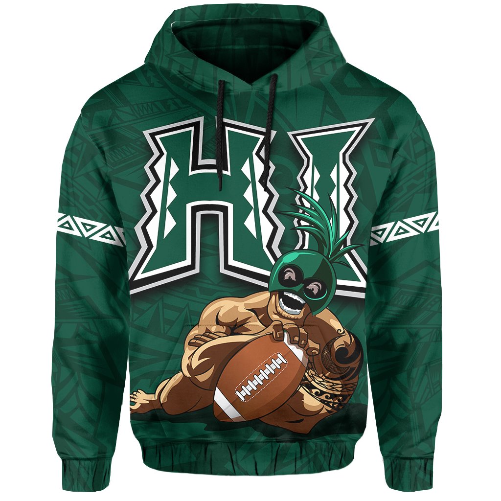 Polynesian Kakau Hawaii Warrior Football Hoodie - Polynesian Pride