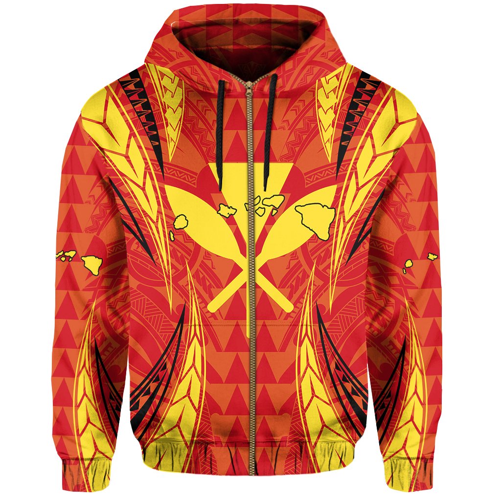 Kanaka Mauna Kea Polynesian Zipper Hoodie Valeria Style - Polynesian Pride