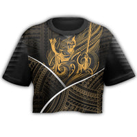 Hawaiian - King's Hawaii Coat Of Arms Polynesian Crop T-Shirt - Mana Style - AH - Polynesian Pride