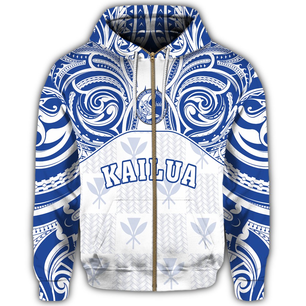 hawaiiZipper Hoodie Kanaka Kailua High School Zipper Hoodie Demodern Style - Polynesian Pride
