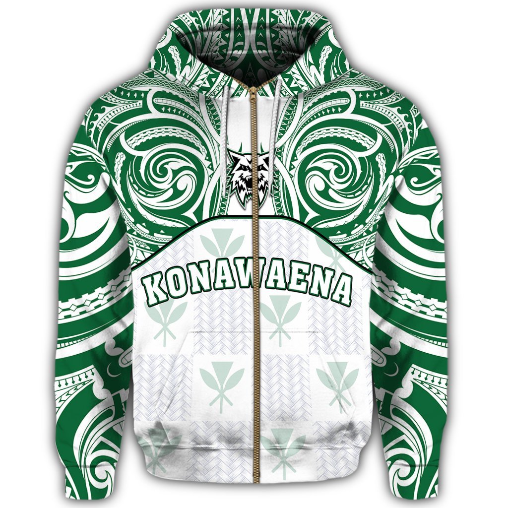 hawaiiZipper Hoodie Kanaka Konawaena High School Zipper Hoodie Demodern Style - Polynesian Pride