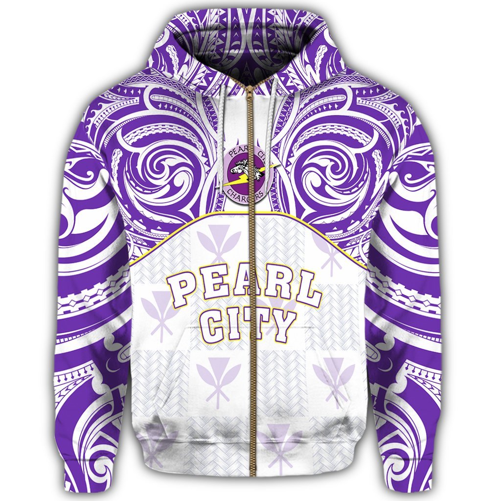 hawaiiZipper Hoodie Kanaka Pearl City High School Zipper Hoodie Demodern Style - Polynesian Pride